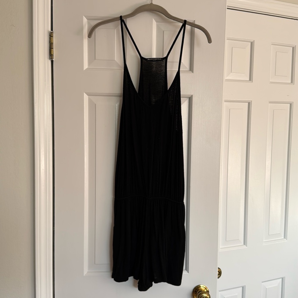 Brandy Melville razorback black romper with pockets
